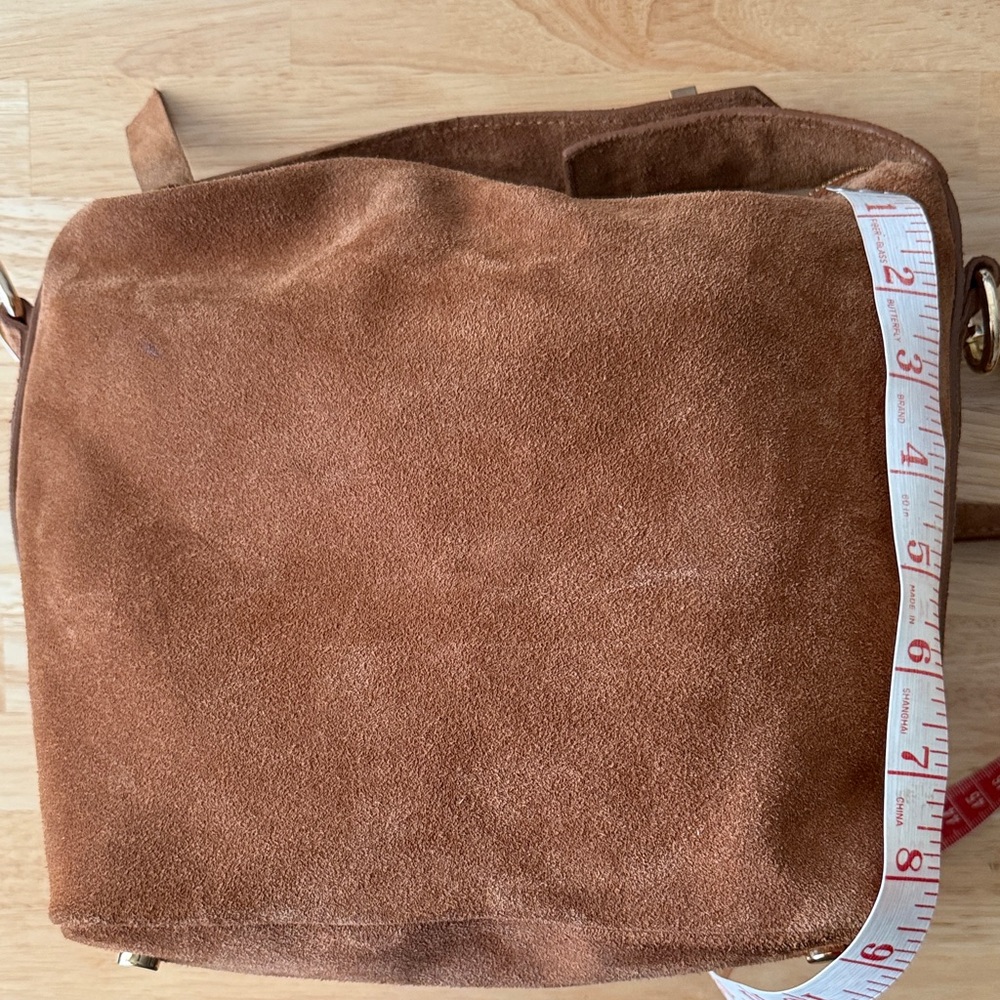 Claudia Firenze Made in Italy Suede Genuine Leather Handbag Purse -Gold Hardware - Picture 10 of 14